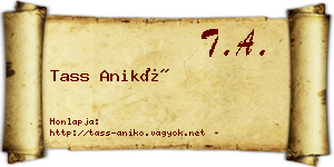 Tass Anikó névjegykártya